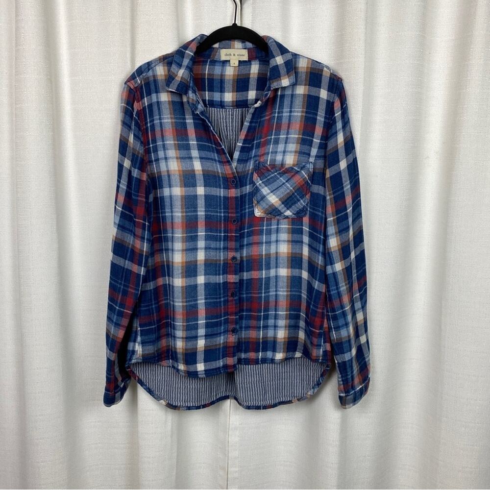 Cloth&Stone Blue Plaid Flannel Shirt Sz.S